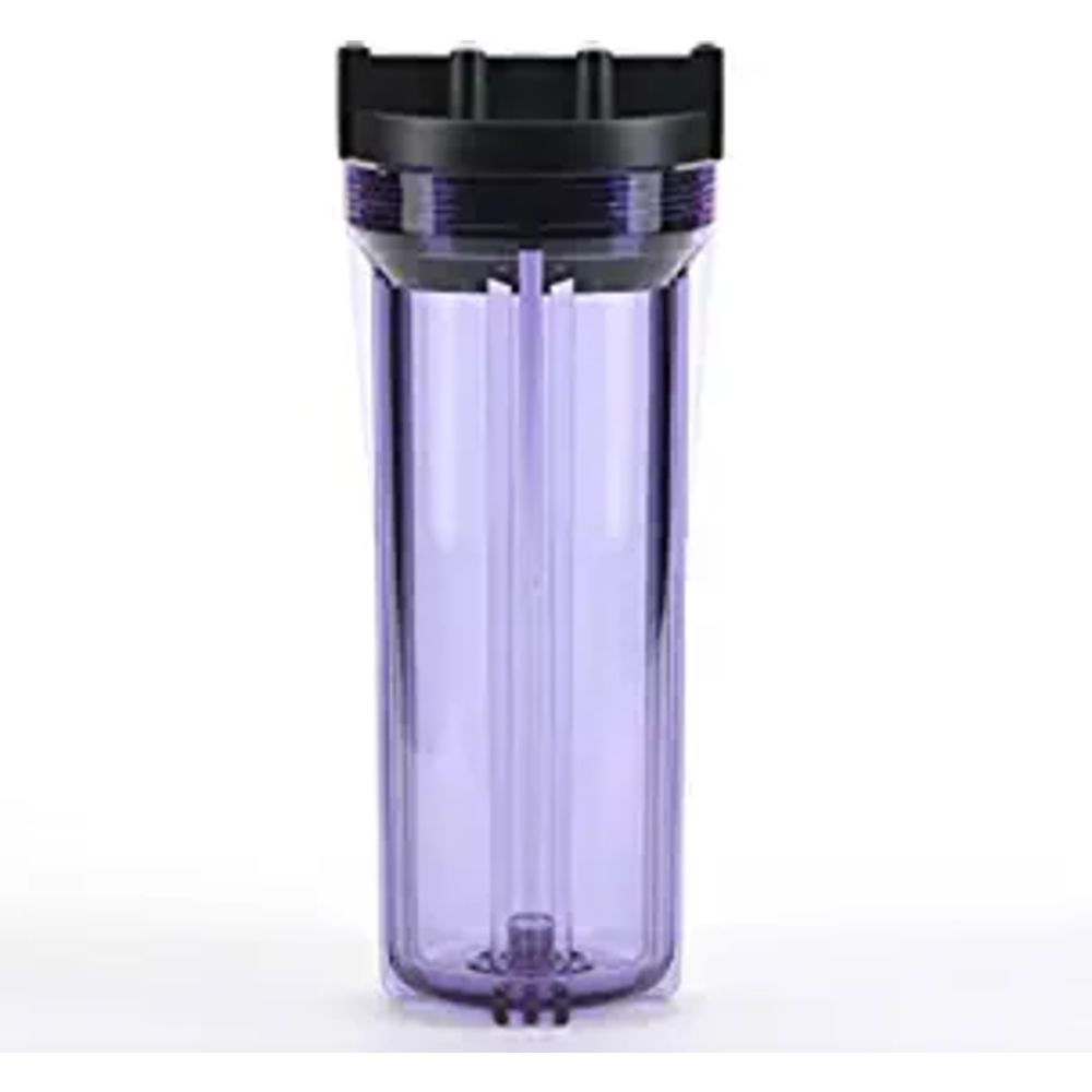 10" Clear Body, Black Rib Cap 1/4" Slim Housing