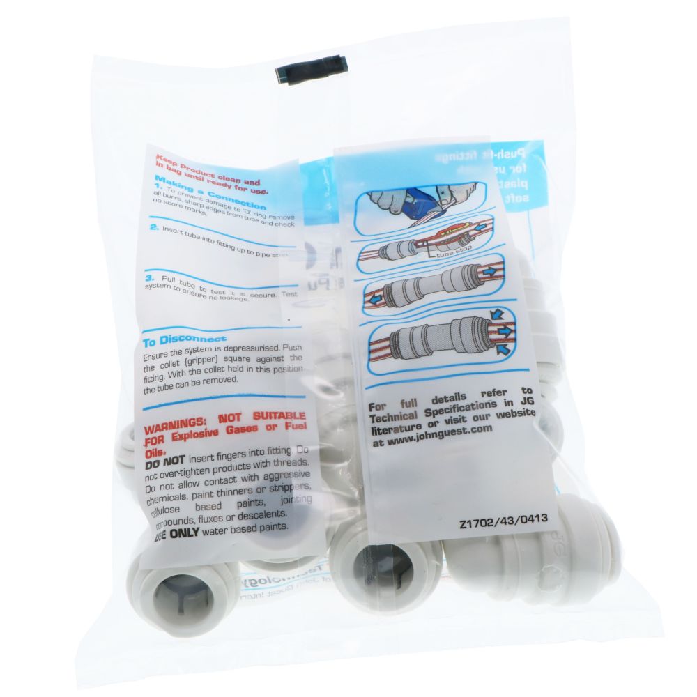 John Guest Reducing Elbow Polypro - 1/2 x 3/8