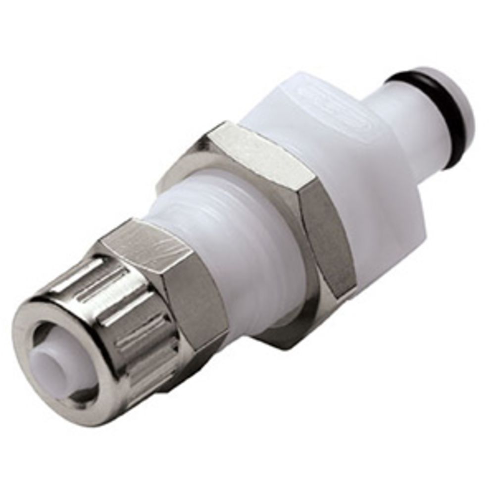 PMCD4004 Valved Panel Mount PTF Coupling Insert 1/4 PTF