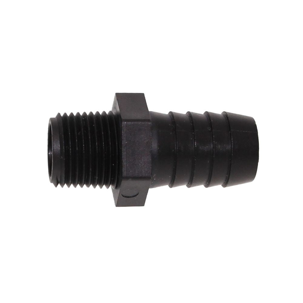 Male Barb Adapter - 5/8 ID x 3/8 MNPT - Black Polypropylene