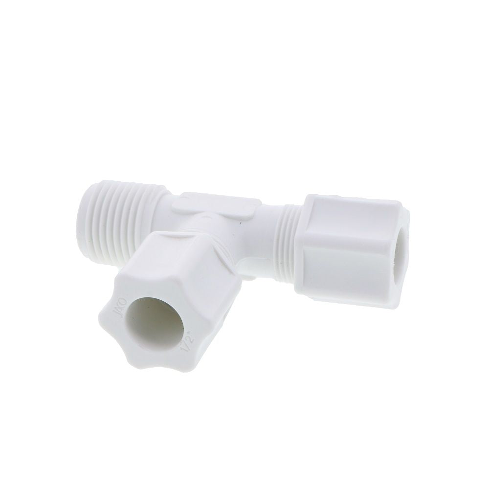 JACO 75-8-8-P-O Polypropylene Male Run Tee 1/2 OD Tube x 1/2 MPT