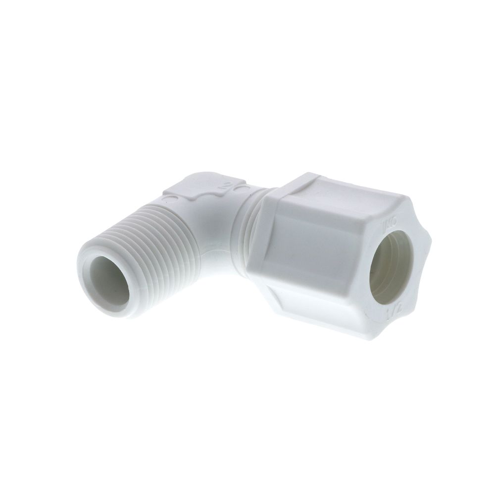 JACO 40-8-6-P-PG Polypropylene Male Elbow 1/2 OD Tube x 3/8 MPT