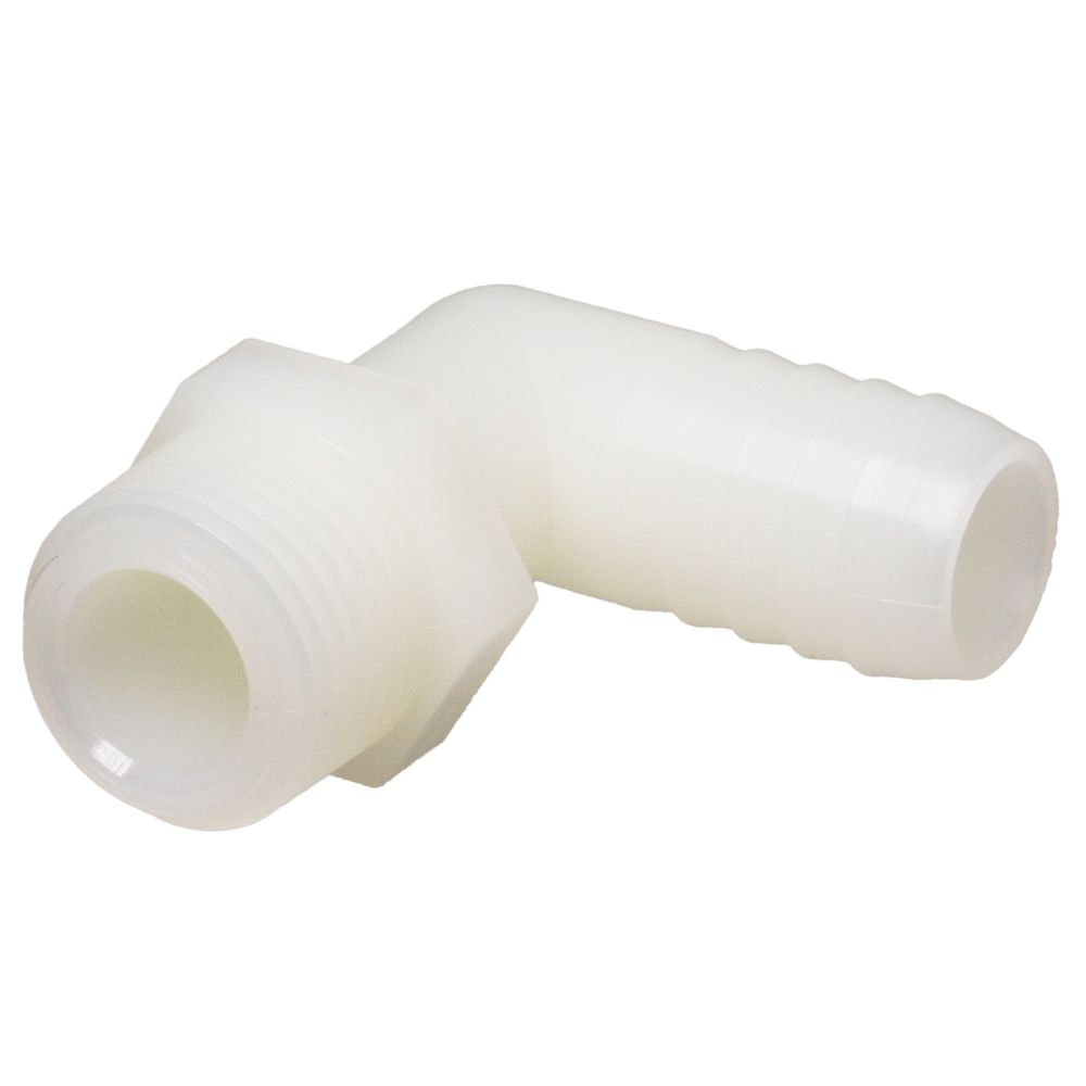 Male Elbow Barb x Male NPT - 1/2" HB x 3/4" MNPT