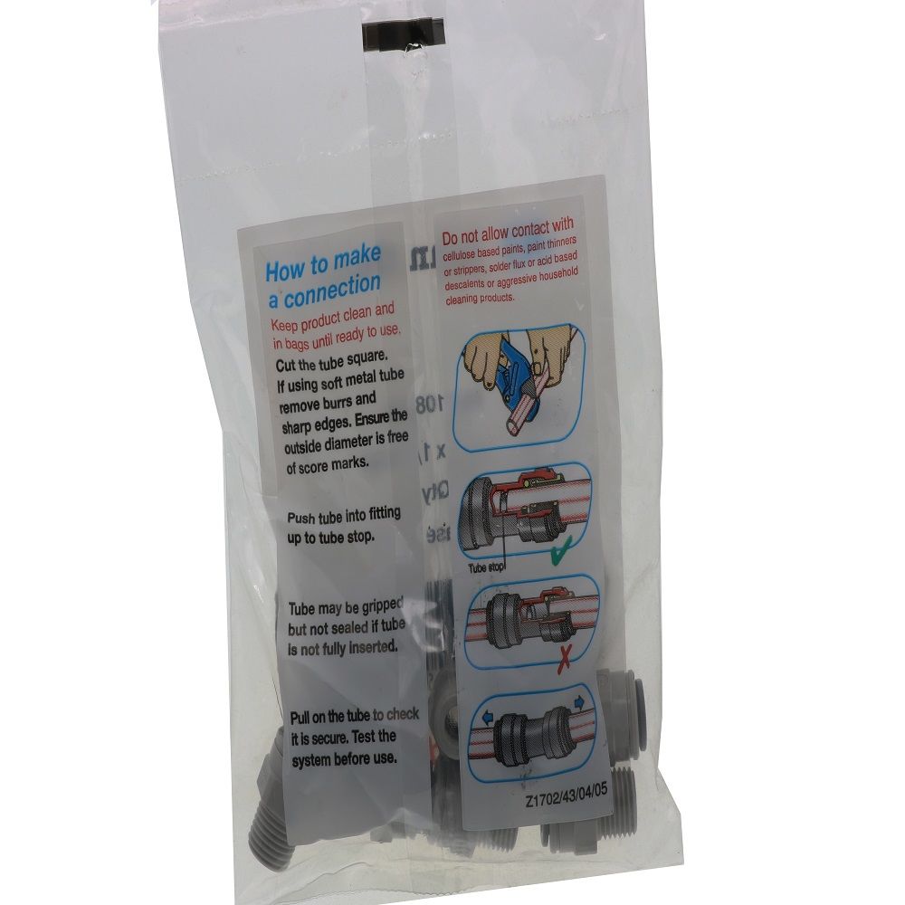 John Guest Male Connector BSPT - 5/16 x 1/4 BSPT