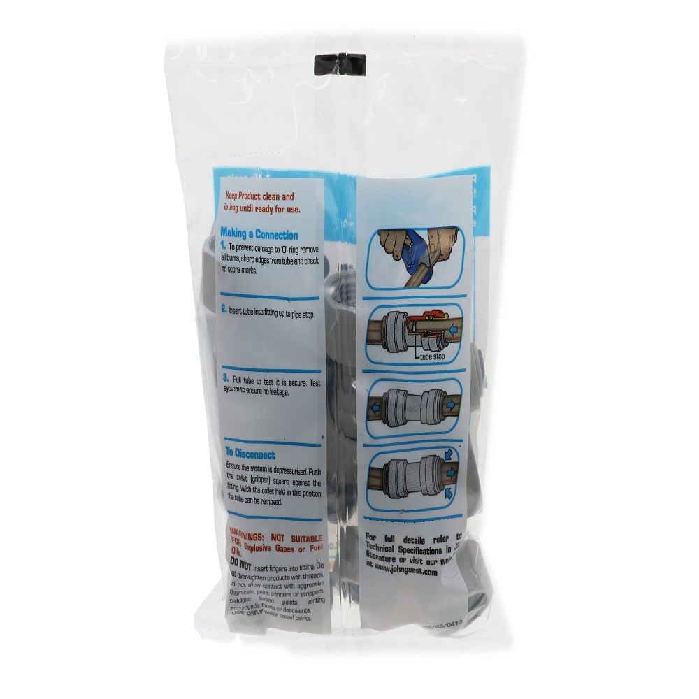 John Guest Faucet Connector BSPP - 1/4 x 1/2 BSPP