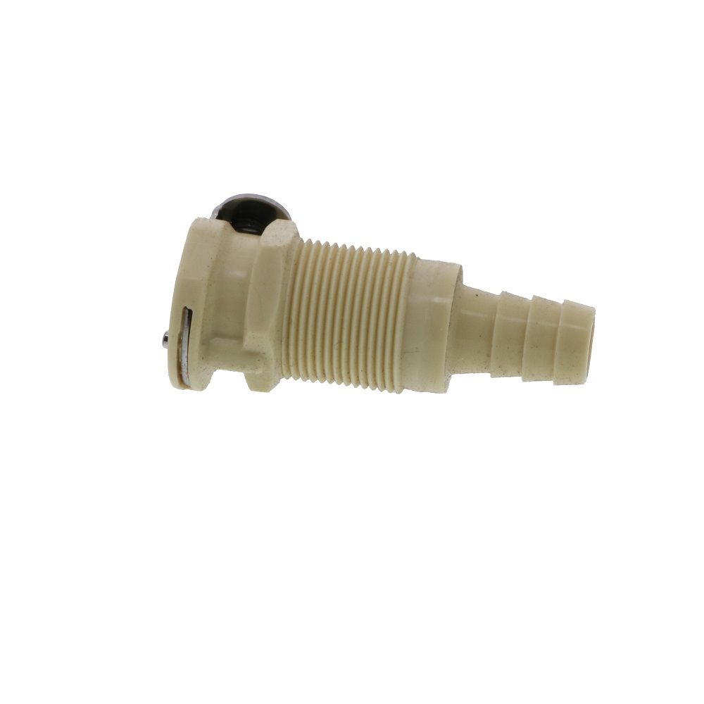 PLCD1600612 Valved Panel Mount Hose Barb Coupling Body 3/8 ID Barb