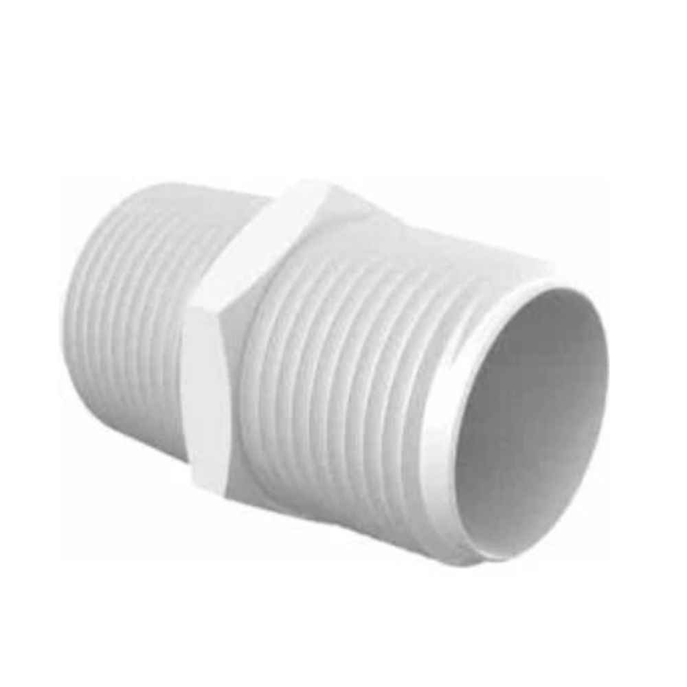 Nipple Hex - 1.5" MPT Natural Nylon