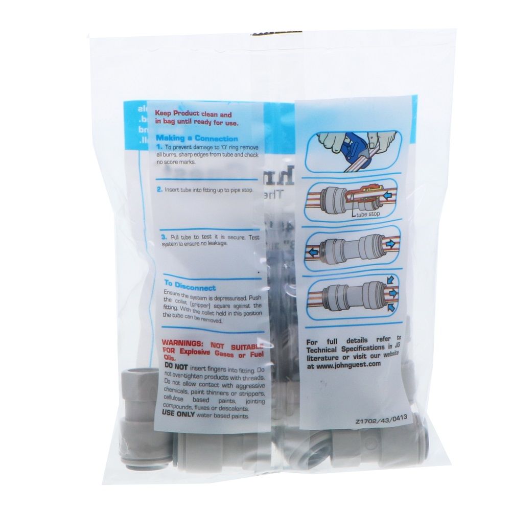 John Guest Female Adapter Flare - 3/8 x 1/4 Flare