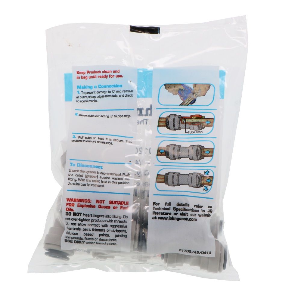 John Guest Reducing Union - 3/8 x 1/4