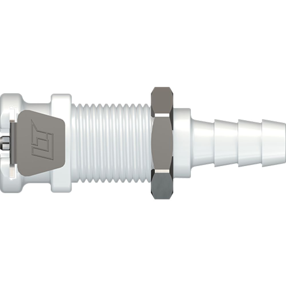 LinkTech 20AC Series Panel Mt. Female, Non-valved, 1/4" HB, Natural Acetal