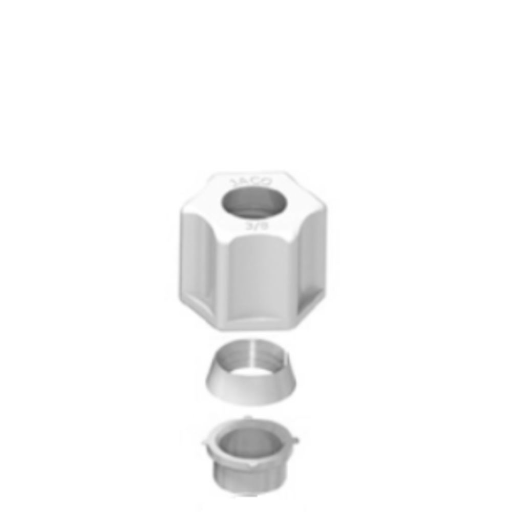 JACO P-PG-6 Polypropylene Plastic Gripper Nut 3/8 OD Tube
