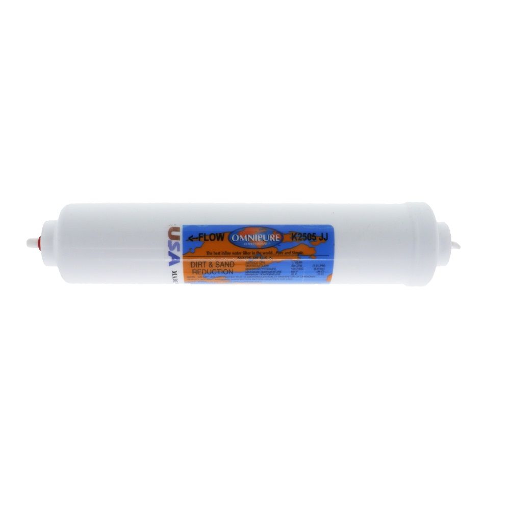 Omnipure Inline K2505-JJ 5 mic Sediment Prefilter - 10" x 2" Filter - 1/4" Quick Connect