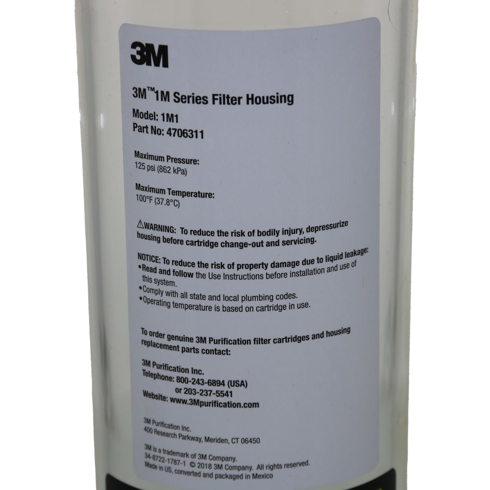 3M 1M Series 10" Clear Housing w/ 3/4" NPT connection