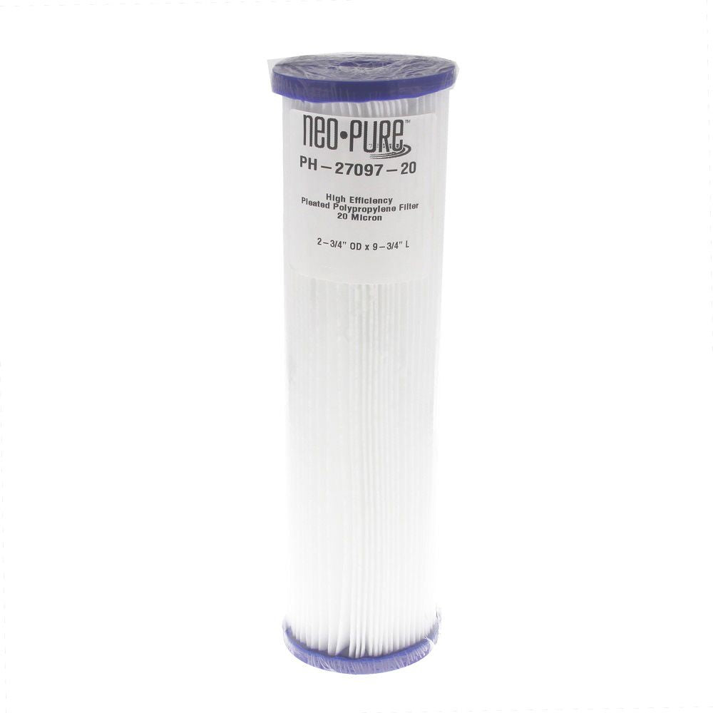Neo-Pure PH-27097-20 9-3/4" High Efficiency Pleated Filter 20 micron