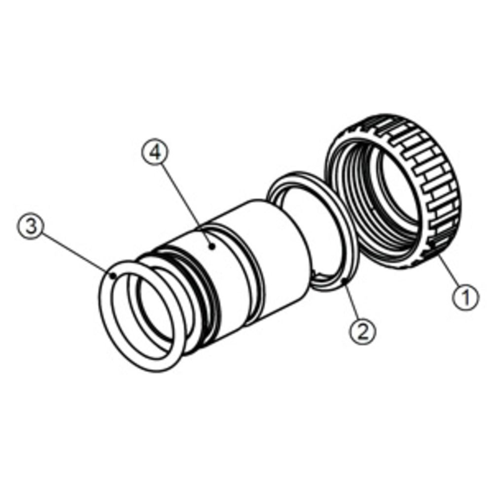 Clack WS1 V3007-02LF Fitting 1" Lead-Free Brass Sweat Assembly