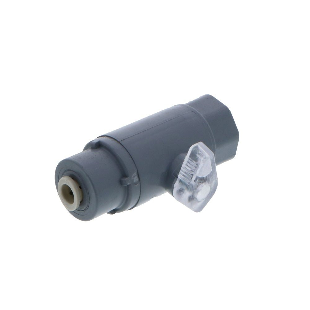 Inline Ball Valve PVC - 1/4 Tube x 3/8 Female NPTF