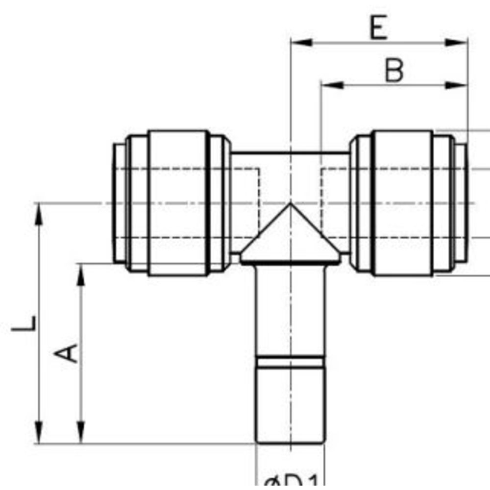 NeoFit - Acetal Natural White Stem Branch Tee 1/4" tube x stem 1/4"