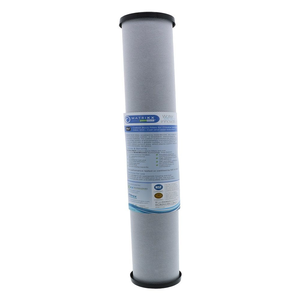 20" Filtrex Matrikx +Pb1 CTO/Cyst/Lead Green Carbon Block 0.5 Mic Filter 06-250-20-GREEN
