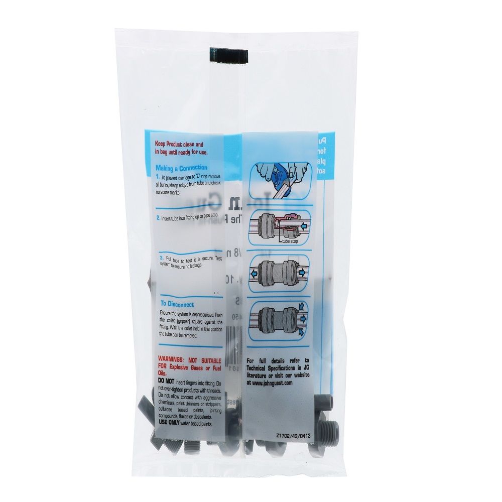 John Guest Stem Adapter NPTF - 1/4 x 1/8 NPTF