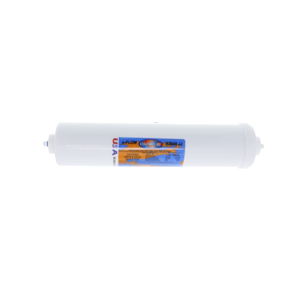 Omnipure K5633-JJ/K5640-JJ Inline GAC 12" x 2.5" Postfilter 1/4 tube