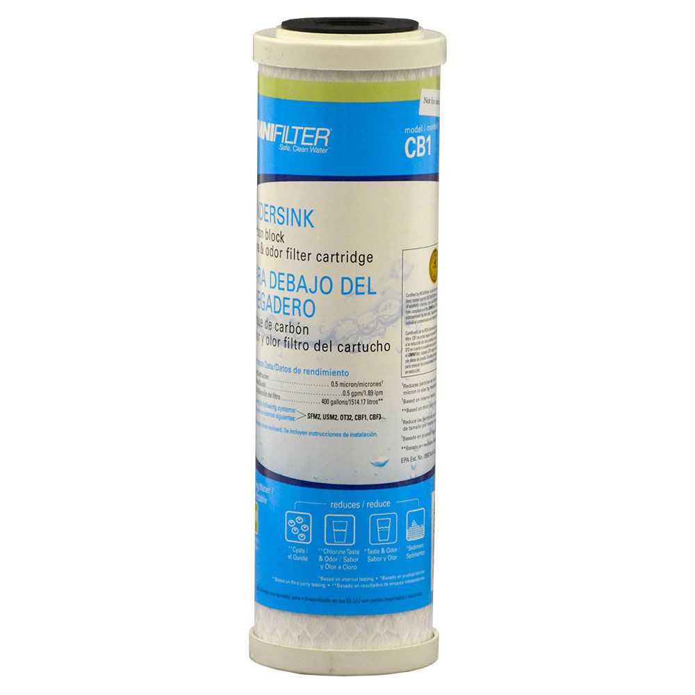OmniFilter CB1 Undersink Carbon Block Water Filter 0.5 mic