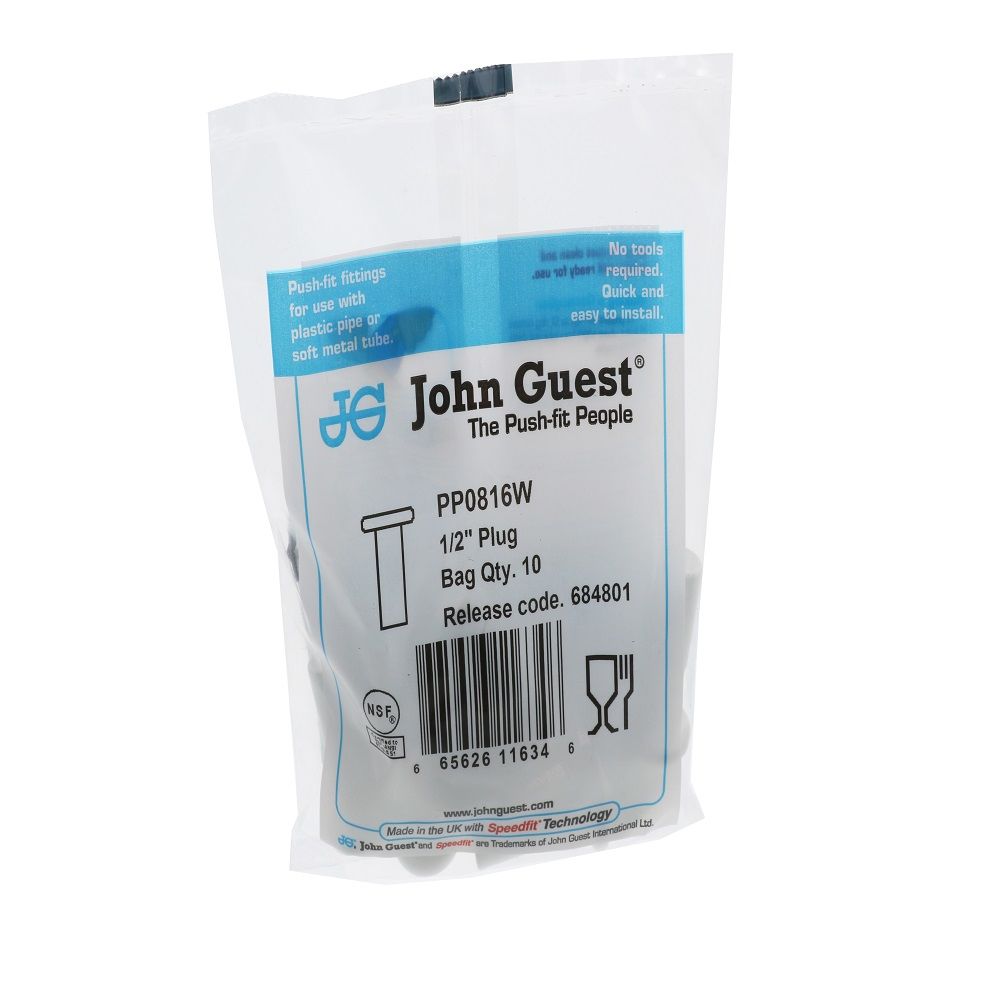 John Guest Plug Polypro - 1/2