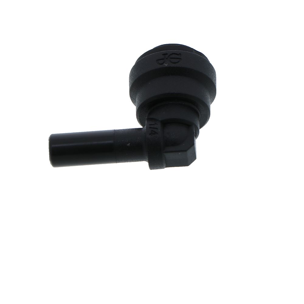 John Guest Stem Elbow Connector Black Polypropylene - 1/4 Stem x 1/4