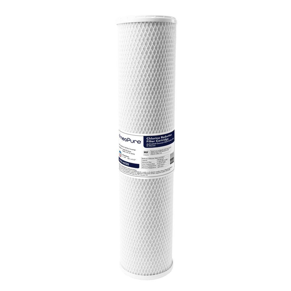 Neo-Pure CTO1-4520 20" x 4-1/2" Coconut Shell Carbon Block Filter 5 micron