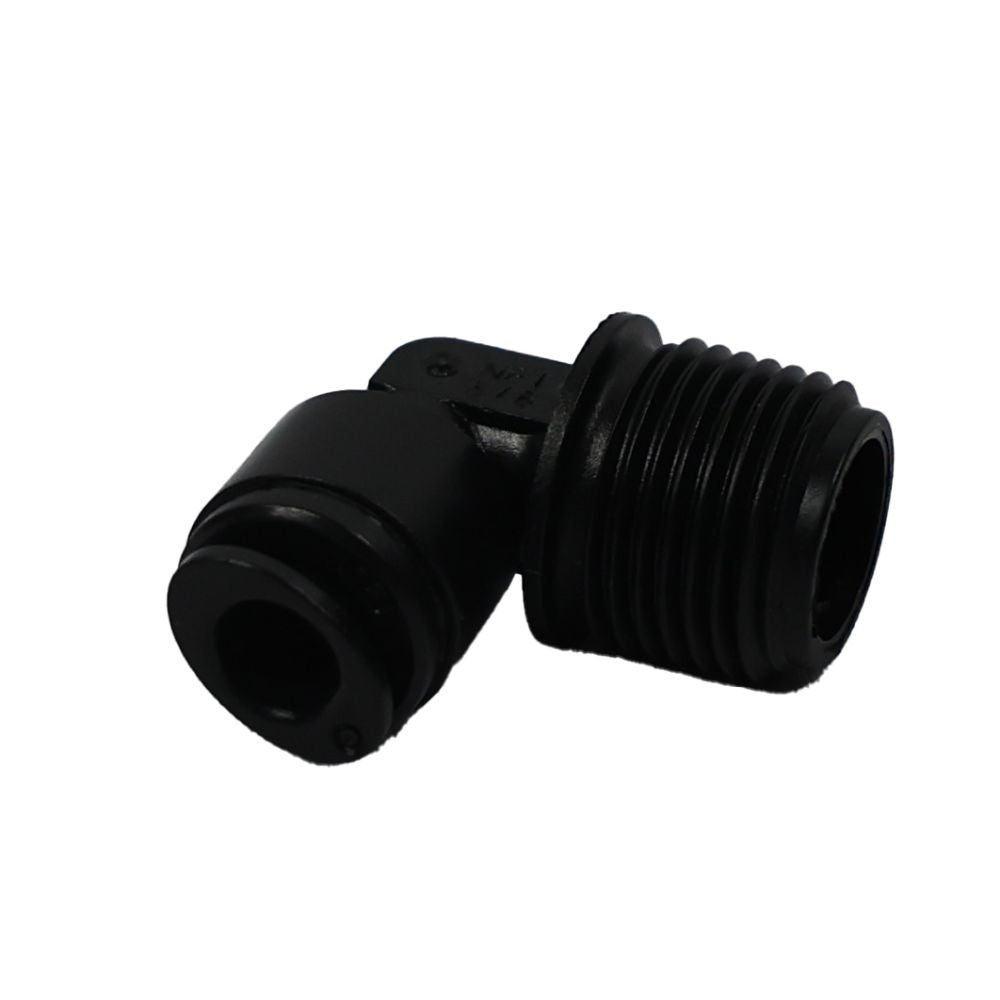 BLACK - Male Elbow Acetal 1/4 qc x 3/8 MNPT