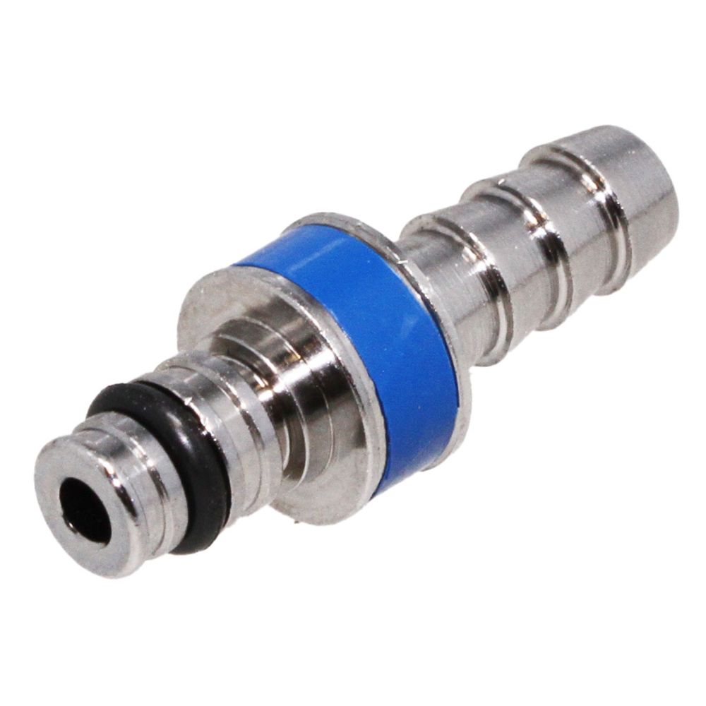 Colder MC2204K3 1/4 Hose Barb Non-Valved In-Line Chrome-plated Brass Coupling Insert - Blue
