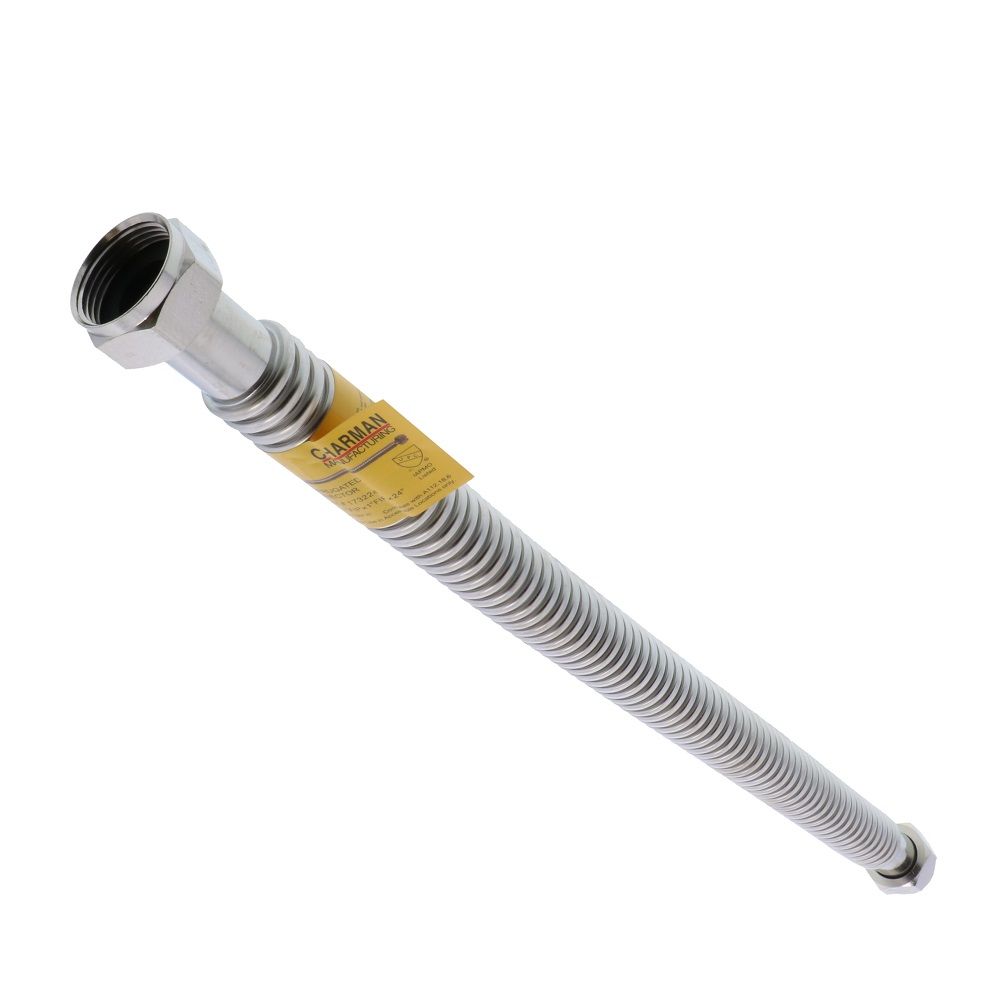 Stainless Steel Flexible Water Connector 1" FIP x 1" FIP x 24"