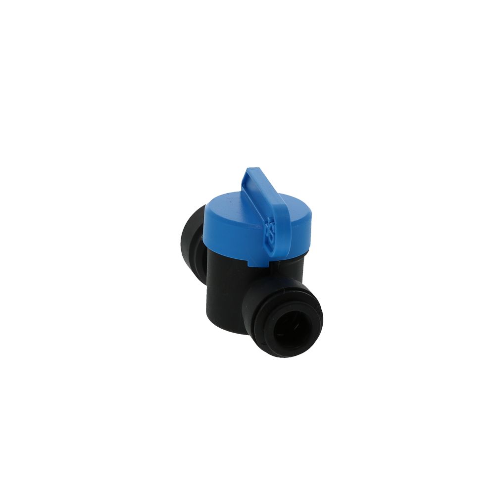 John Guest Shut-Off Valve Female NPTF Black Polypropylene - 3/8 Tube x 3/8 NPTF Female