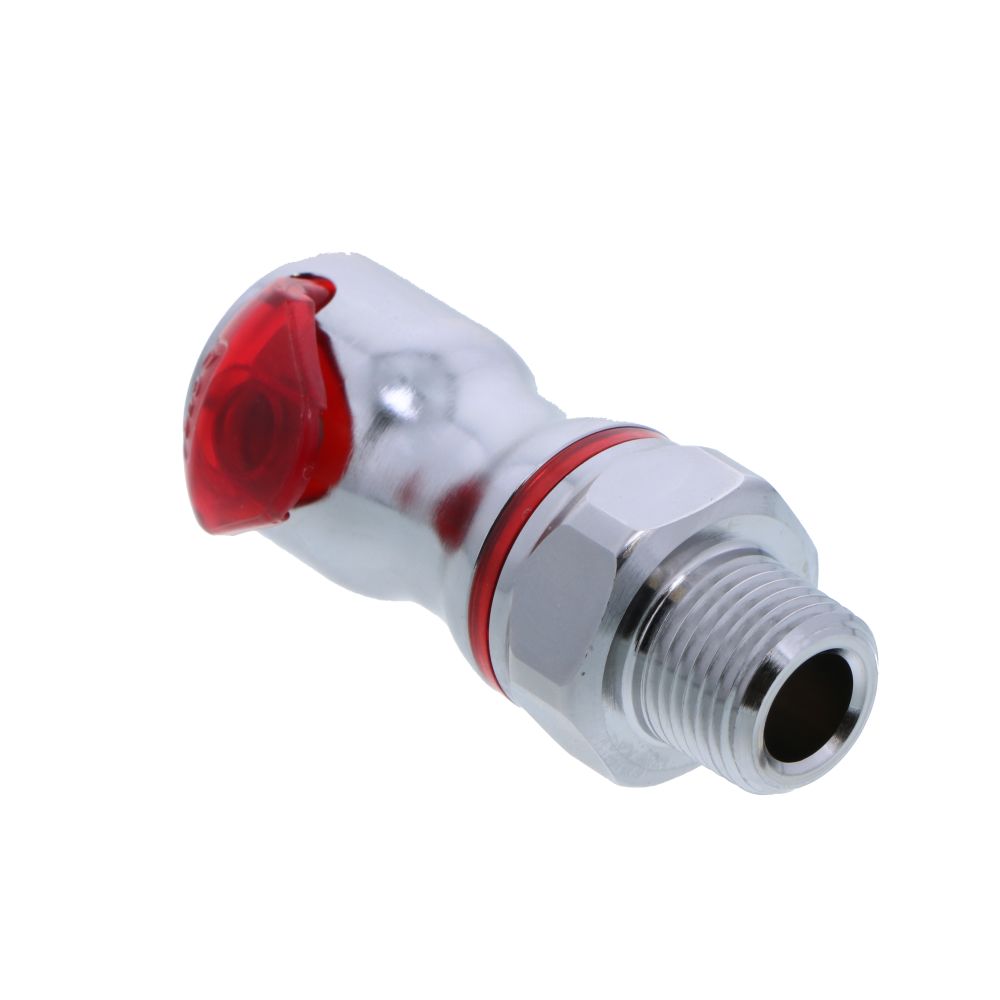 LQ6D10006RED Valved Pipe Thread Liquid Cooling Coupling Body 3/8 NPT Warm Red