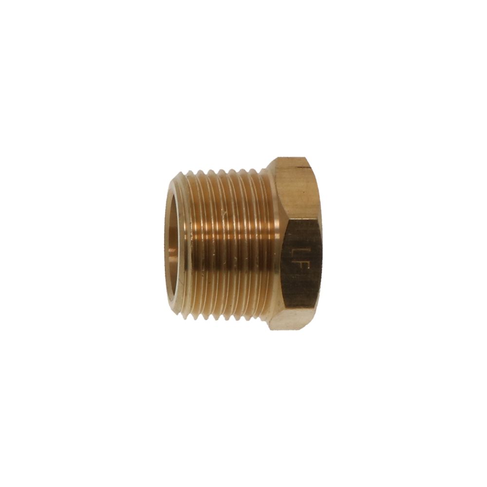 Lead Free Brass Hex Bushing - 3/4 MPT x 1/2 FPT