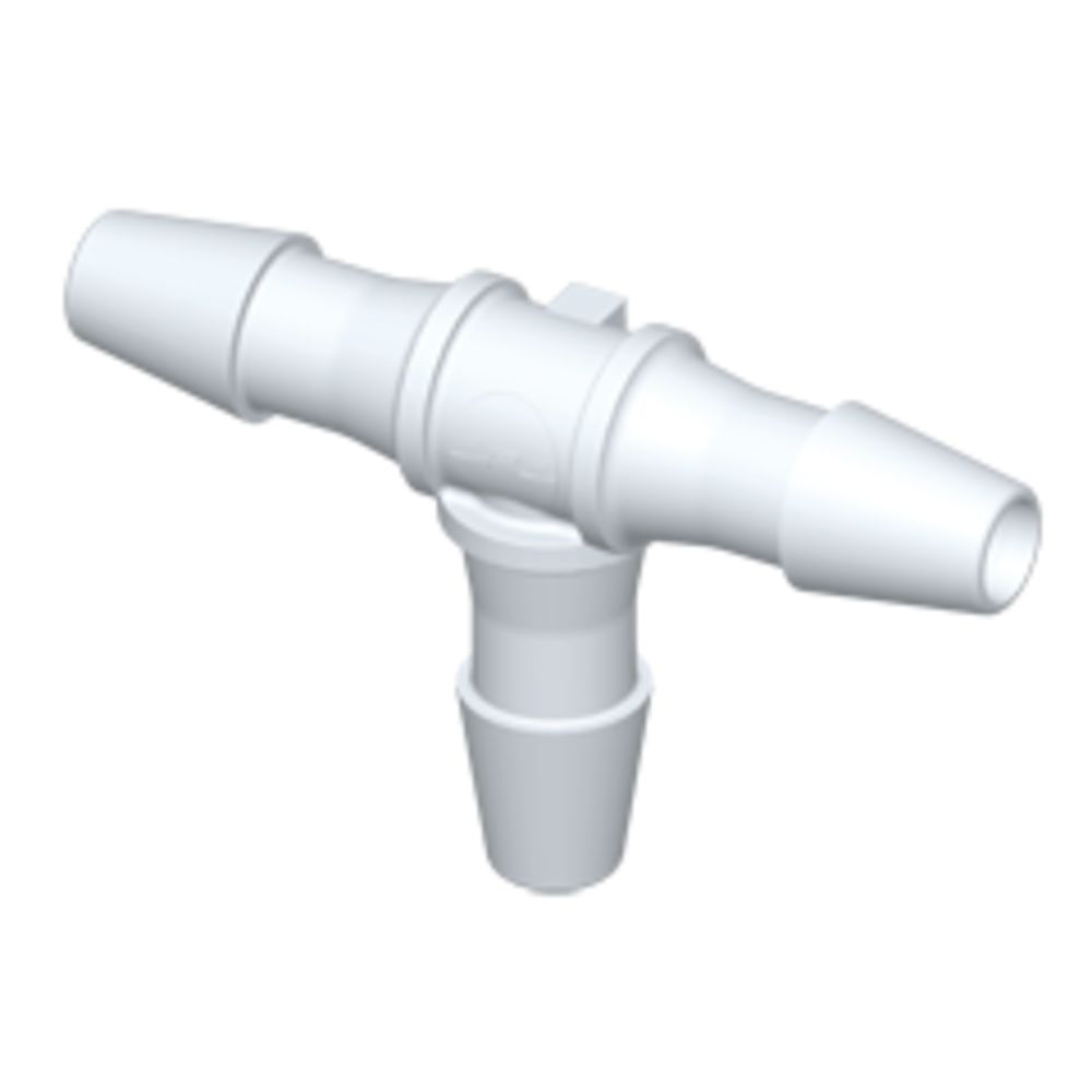 Colder HT470 Tee Fitting, 1/8 HB x 1/8 HB x 1/8 HB, Natural PVDF