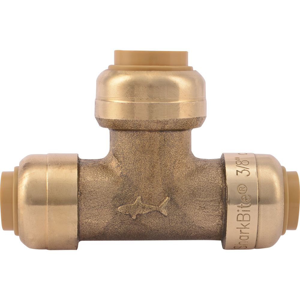 SharkBite® U364LF Lead-Free Brass Push-to-Connect Reducing Tee - 3/8" x 3/8" x 1/2"