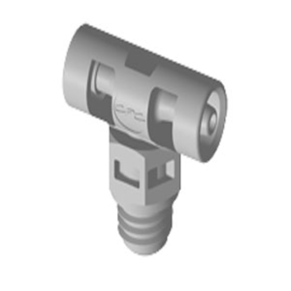 MT2 Tee Fitting Natural Polypropylene Tapered 10-32 X 1/16 HB X 1/16 HB