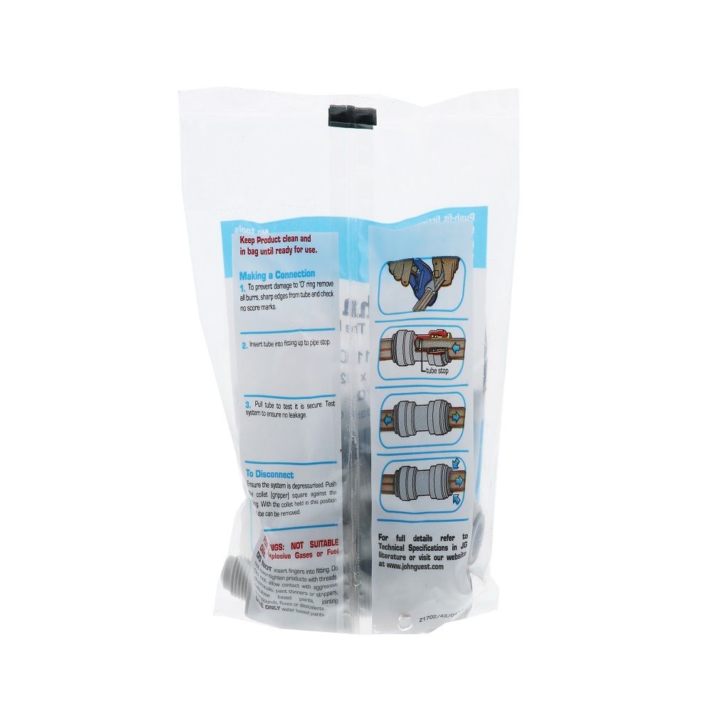 John Guest Male Connector Flare - 3/8 x 1/2-16 UNF