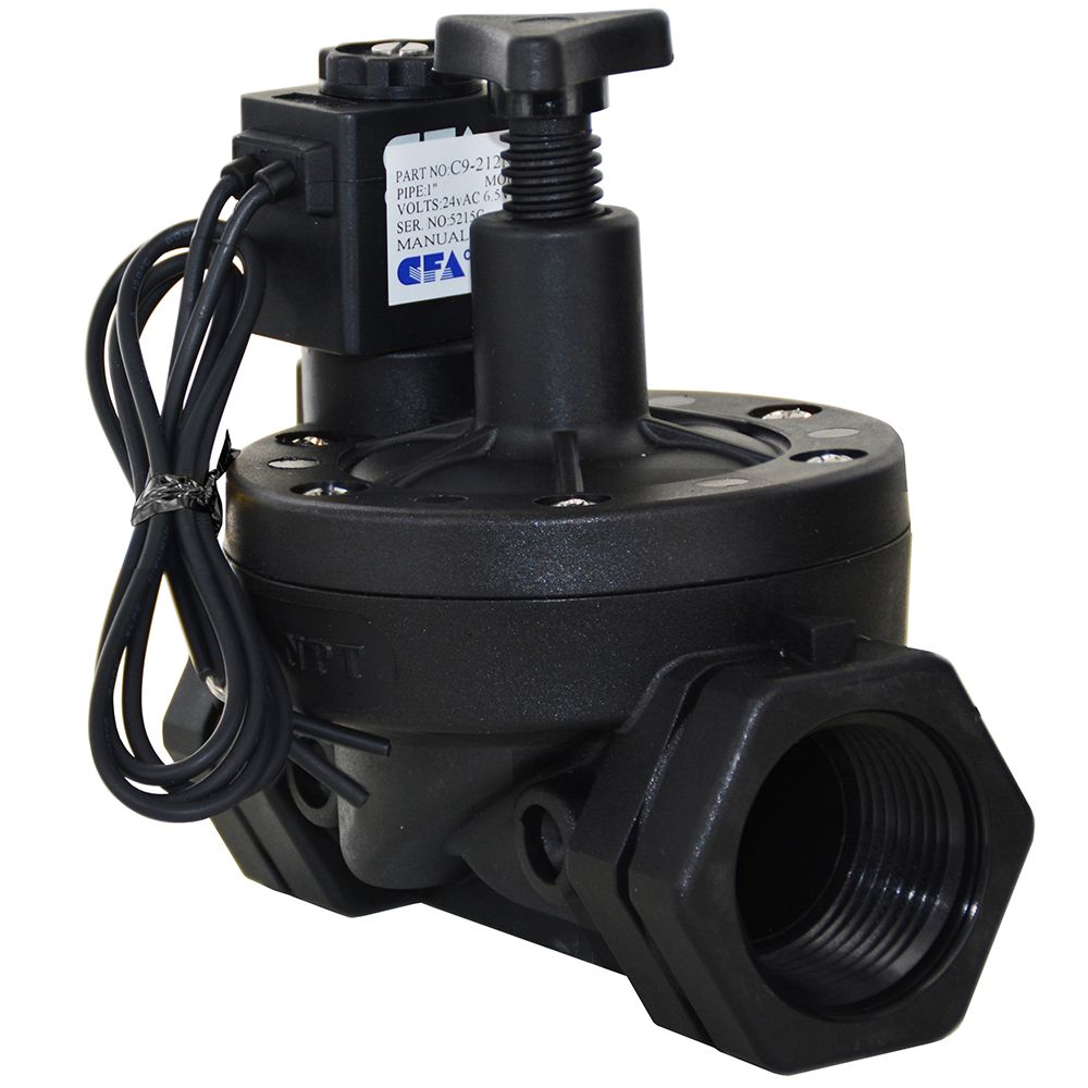 CFA C9 Series Solenoid Valve w/ Manual Override & Flow Control Normally Closed 1" FPT 24VAC