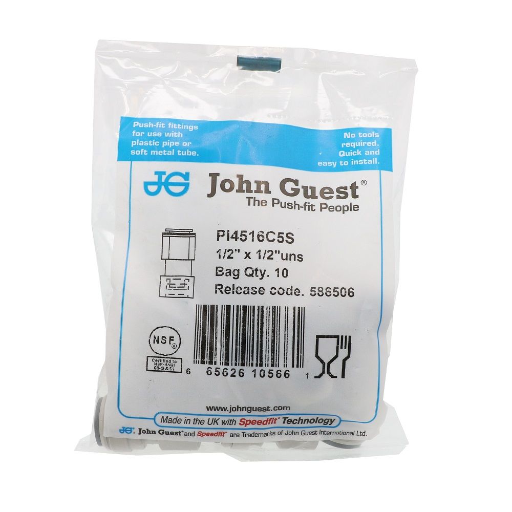 John Guest Female Adapter UNS - 1/2 x 1/2-16 UN