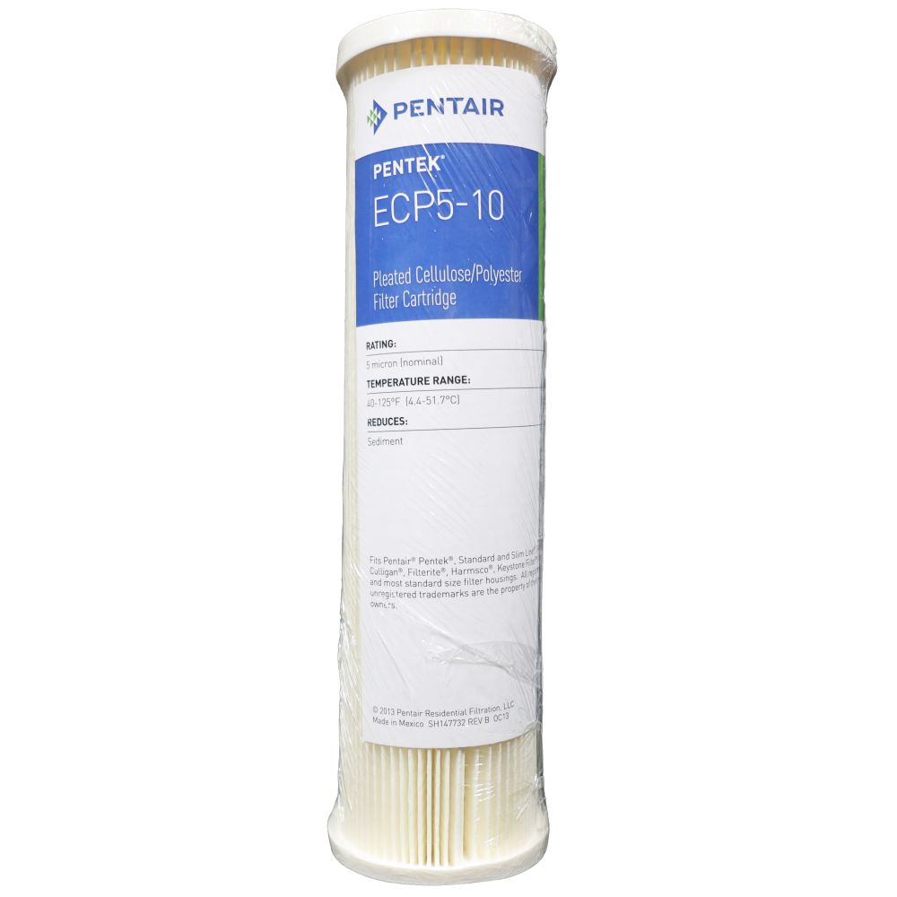9-3/4" Pentek Pleated Cellulose-Polyester ECP5-10 5 mic Filter