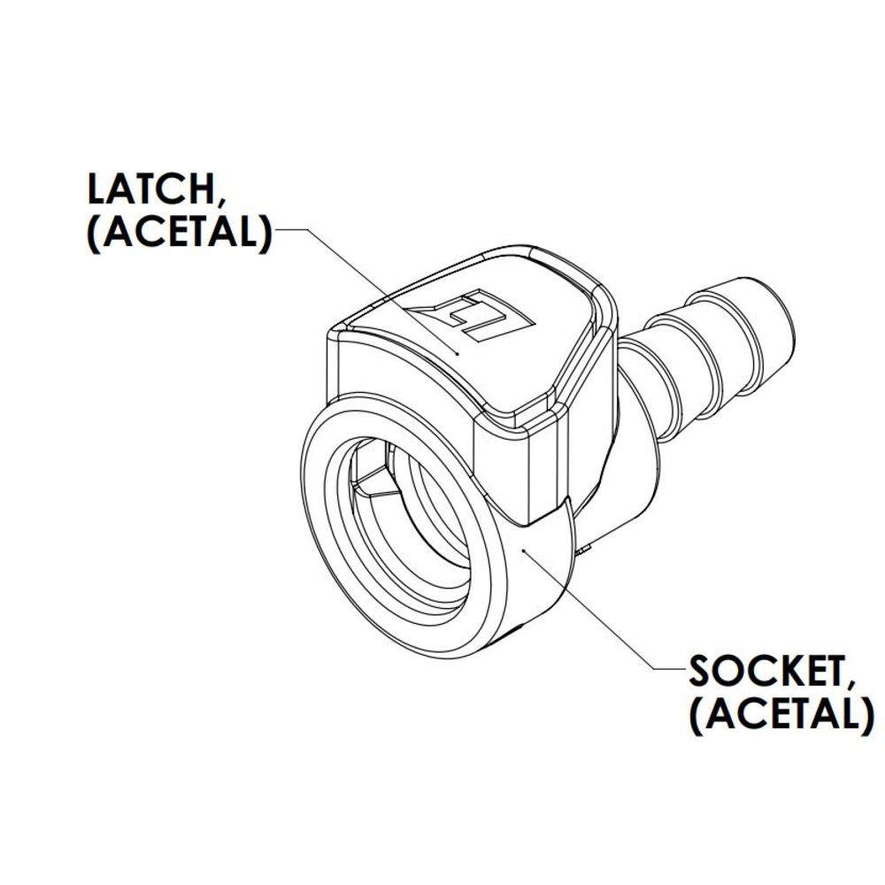LinkTech 50AC In-Line Socket, NV, 1/4" HB