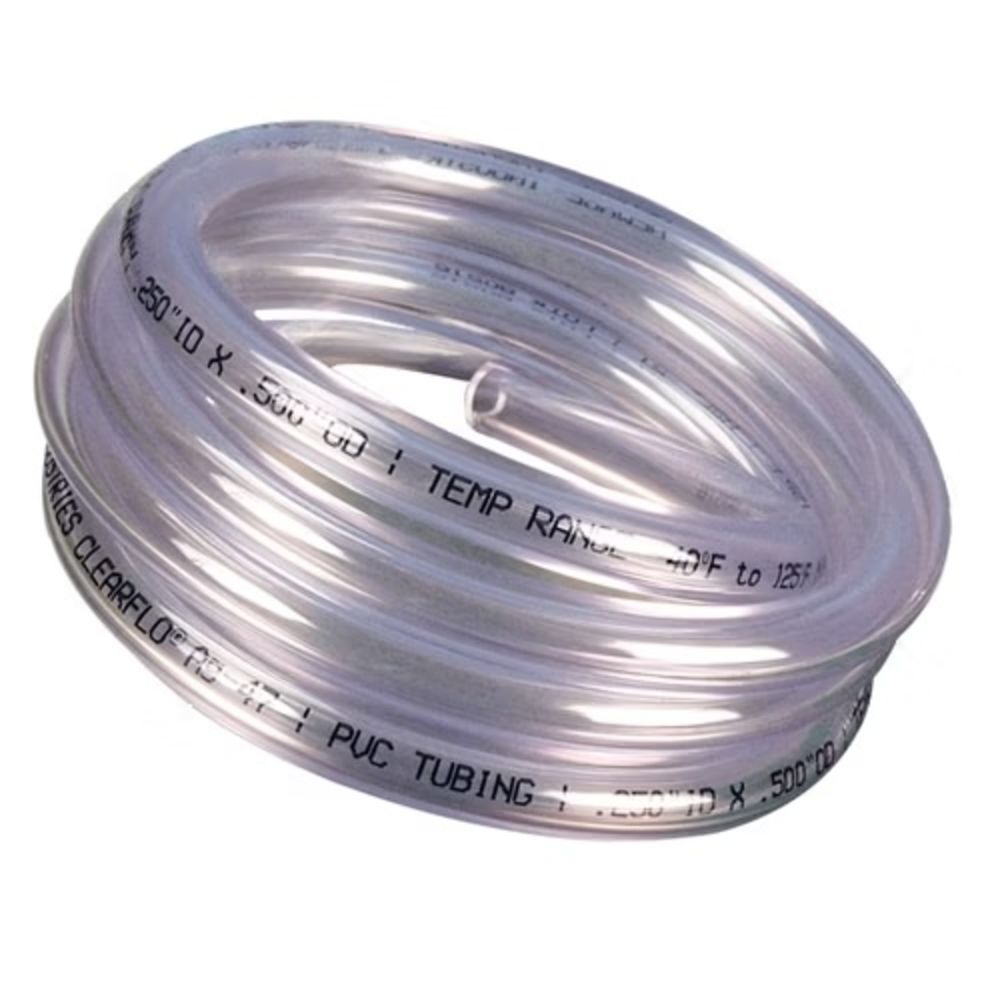 CLEARFLO Ag-47 Clear Antimicrobial Non-Phthalate PVC Tubing 1/8" ID X 1/4" OD X 1/16" Wall