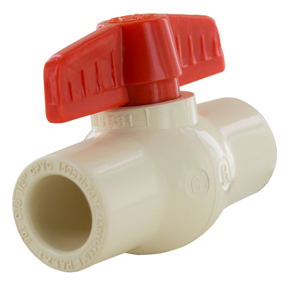Schedule 80 CPVC Molded-In-Place Ball Valve 1/2" Fem Slip x Slip