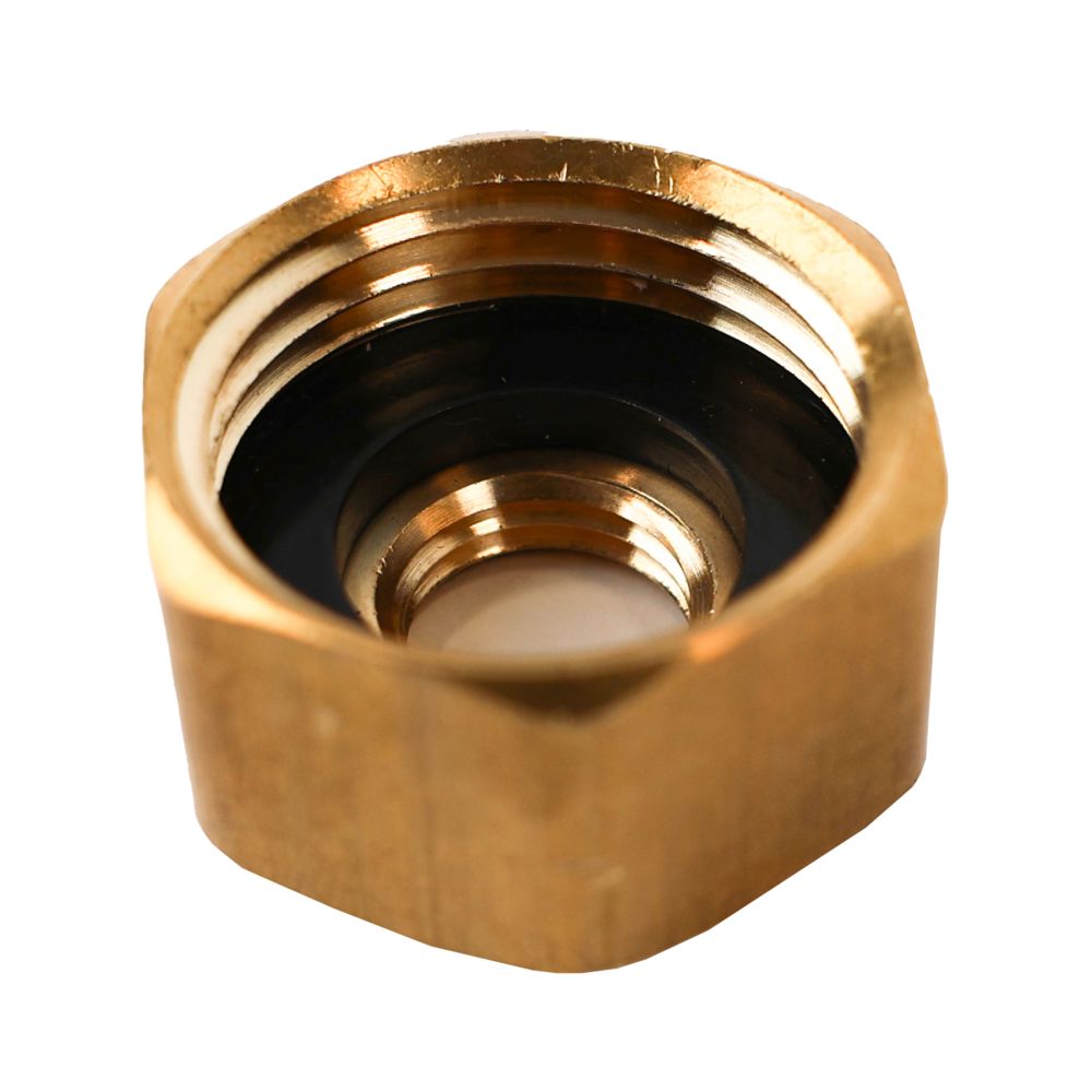 Female Brass Garden Hose Adapter with Washer 3/4 FGHT x 1/4 FIP