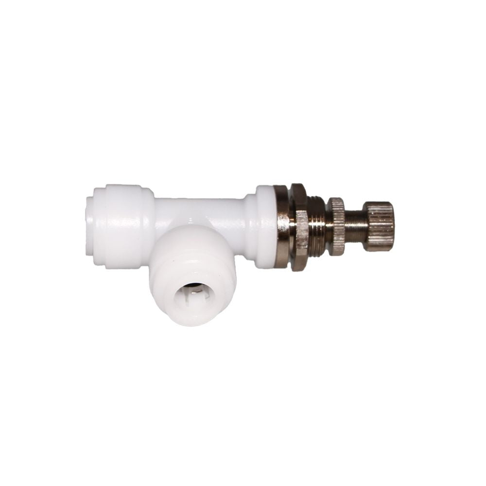 NeoFit - Acetal Natural White Flow Control Elbow Bulkhead 3/8" tube