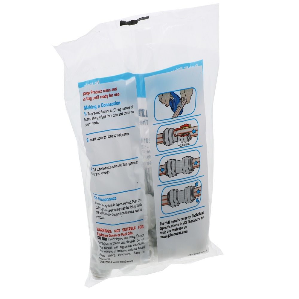 John Guest Reducing Union Connector Polypro - 15mm x 12mm