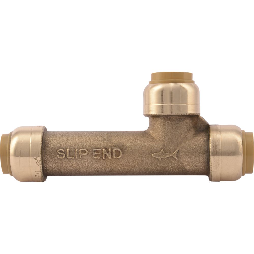 SharkBite® U3362LF Lead-Free Brass Push-to-Connect SLIP Tee - 1/2" x 1/2" x 1/2"