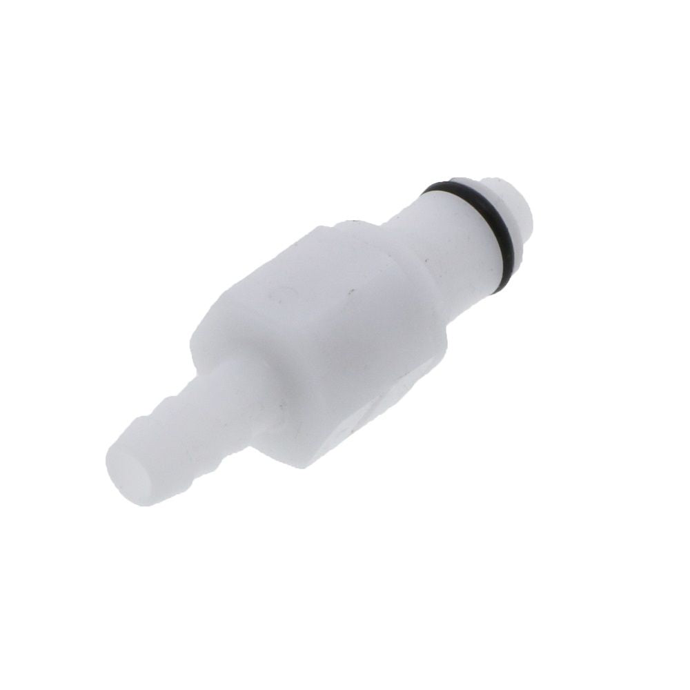 PLCD22004V Valved In-Line Hose Barb Coupling Insert 1/4 ID Barb Viton O-ring