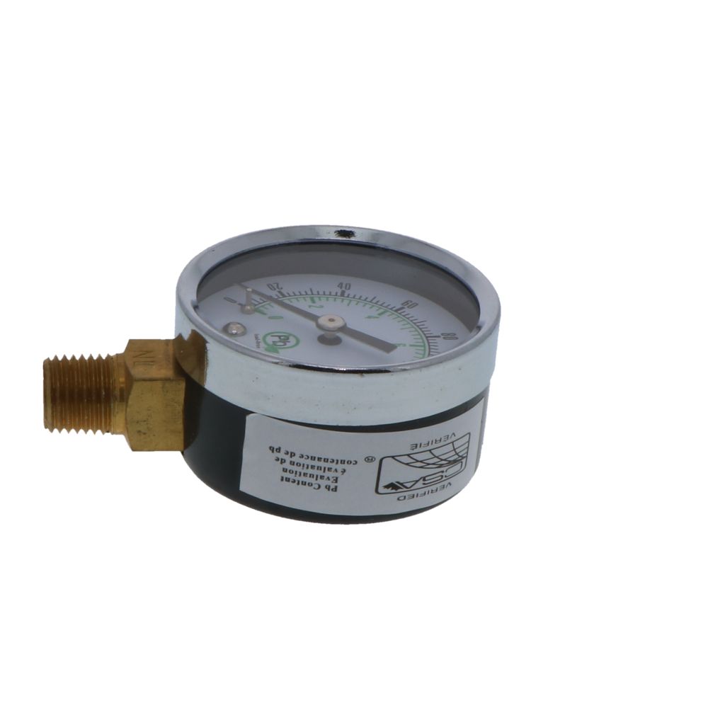 Water Pressure Gauge, Lower Mount, Lead-Free 0-160 PSI